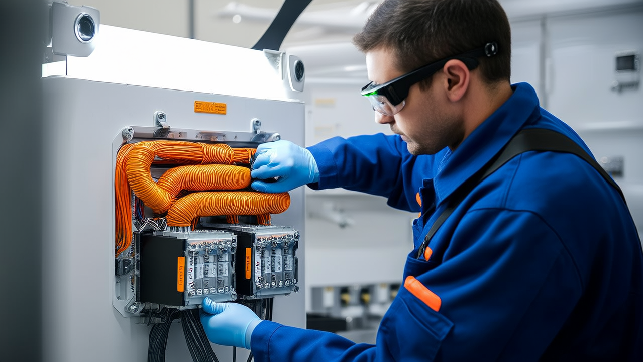 AI concept illustration: AITO M7 high-voltage system inspection