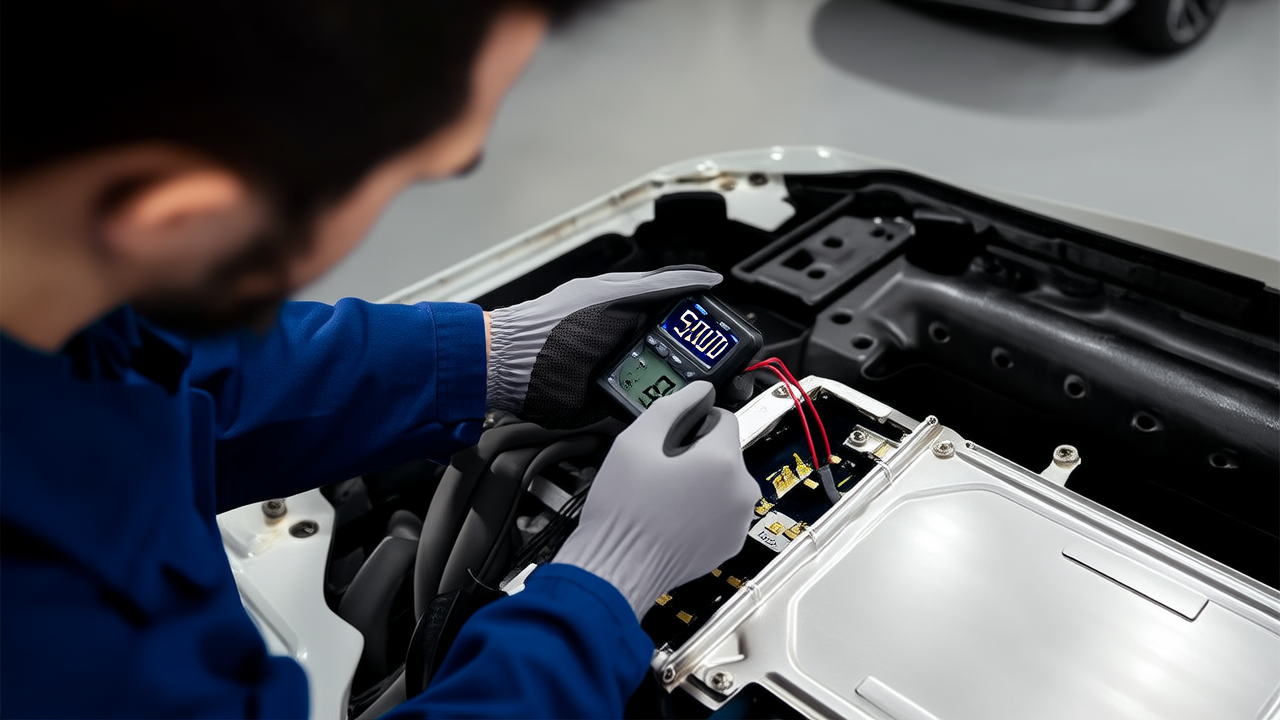 AI concept image: Changan Eado EV traction battery fault diagnosis and repair