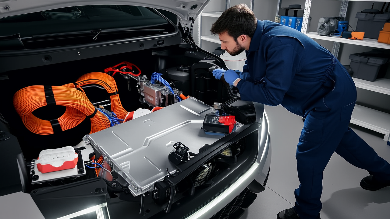 AI concept image: AITO M5 high-voltage system inspection