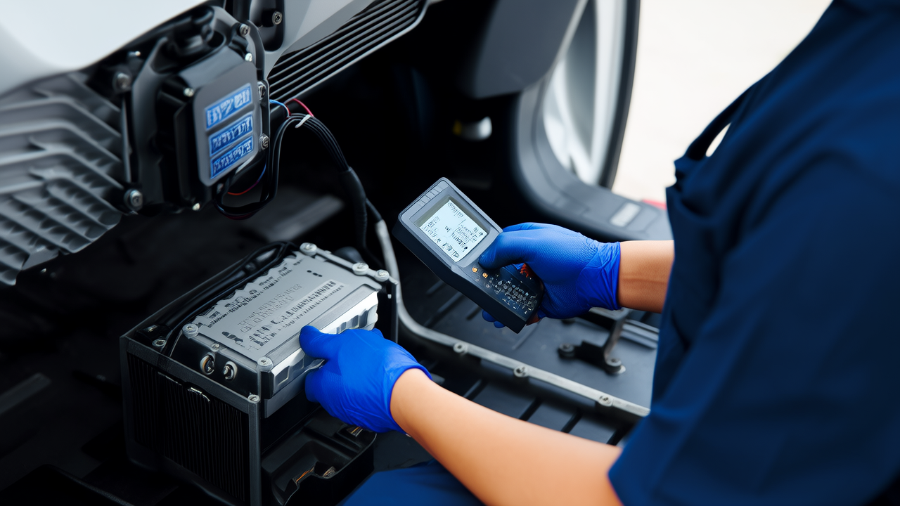 AI concept image: Roewe plug-in hybrid VCU diagnosis and repair