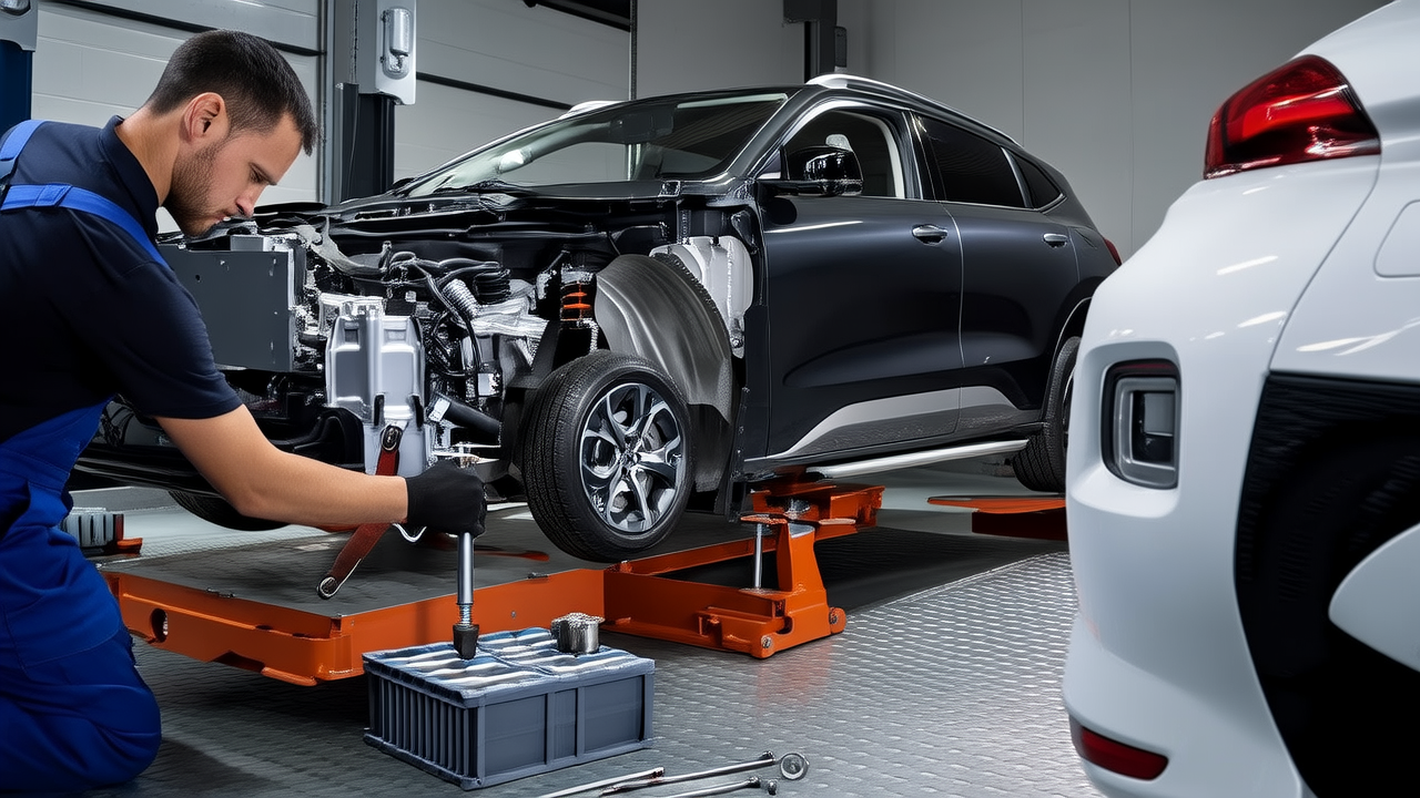 AI concept image: Roewe plug-in hybrid high-voltage battery removal