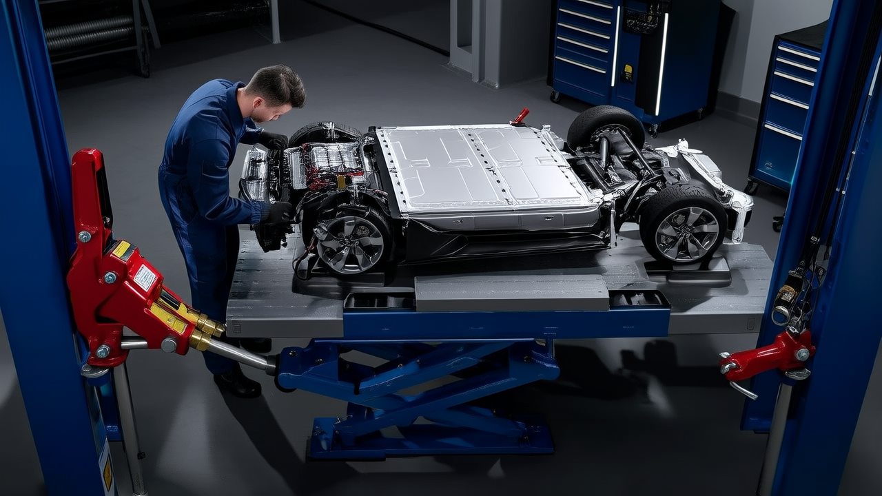 AI concept image: AITO M5 high-voltage system disassembly and repair